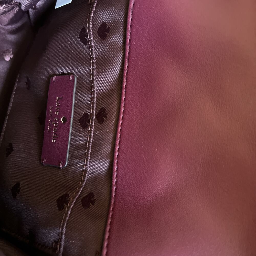 Kate Spade New York Natalia Leather Small Flap Crossbody Blackberry - Picture 10 of 16